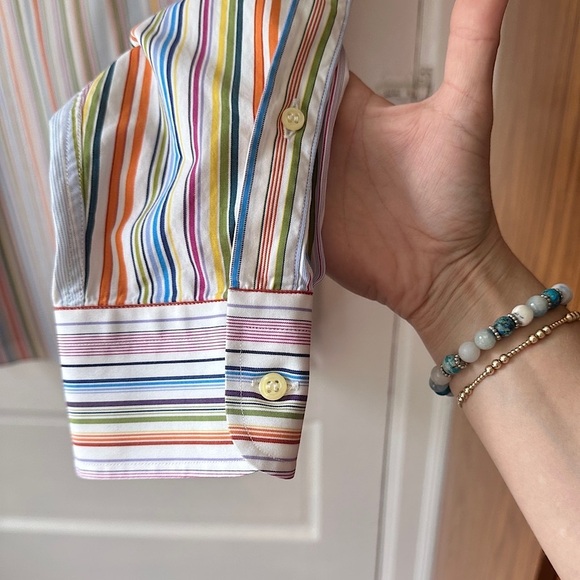 Paul & Shark Yachting Men’s Button Down Collared Shirt Colorful Stripe Print - Picture 13 of 16